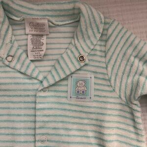 Vintage NWT Carter's Mint Green Striped Sleeper Onesie
